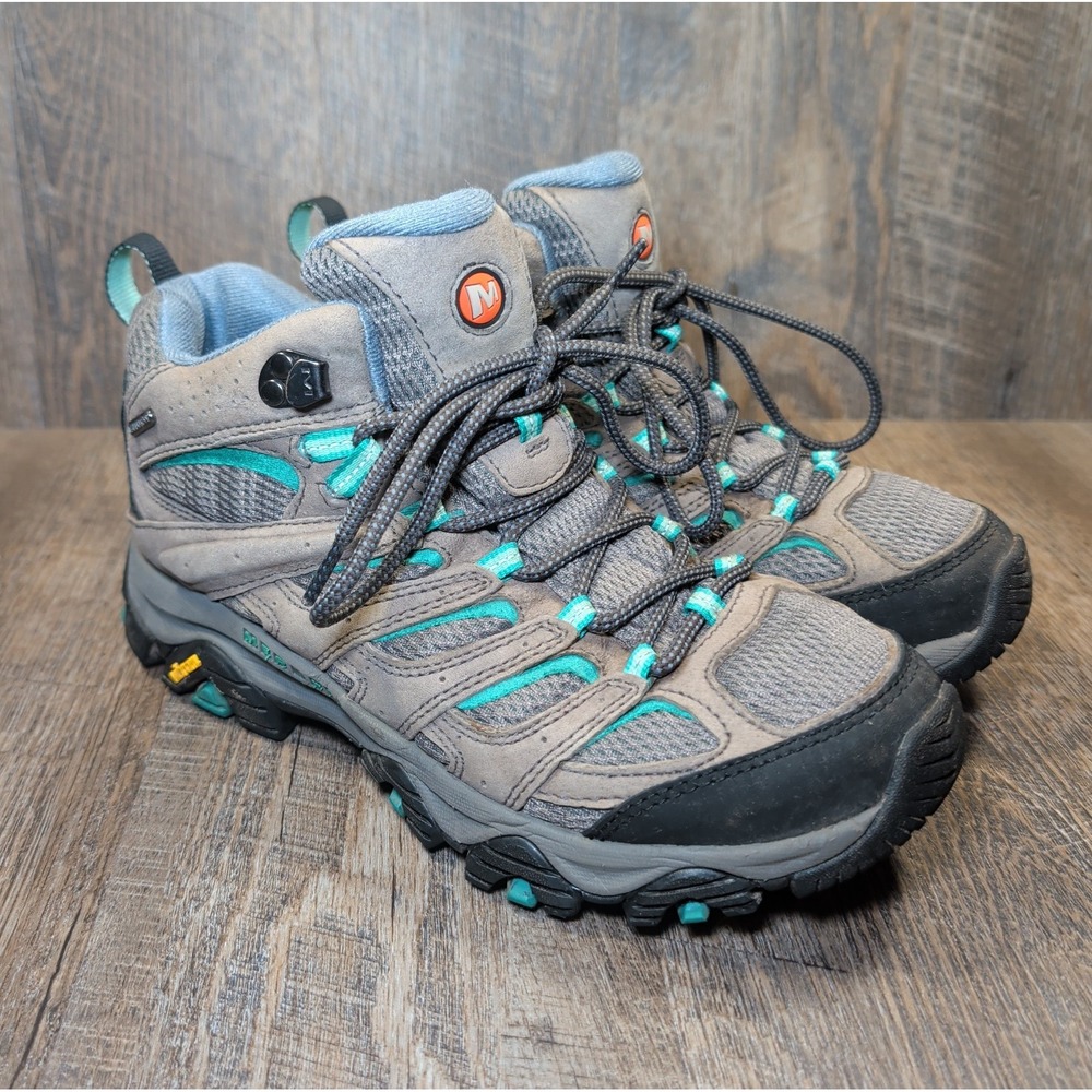 Merrell Women's Moab 3 Mid WP Hiking Boots Granite Marine Size 10 Waterproof